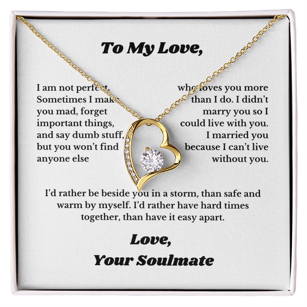 Gifts To My Love, Necklace for Wife From Husband, Anniversary Jewelry, Christmas Birthday for Her, To My Soulmate Gift, Wifey, Valentines