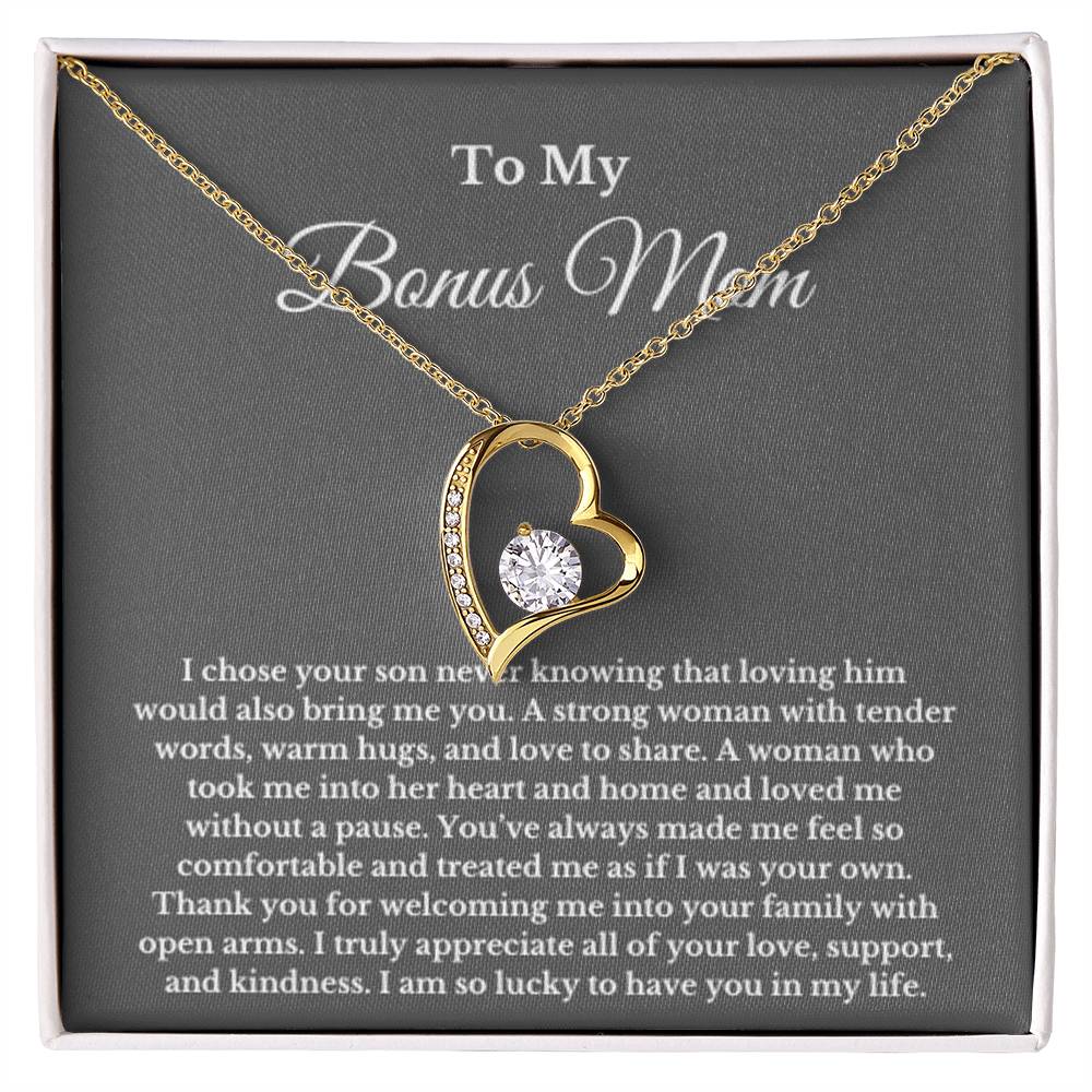 To BONUS MOM gift for step mom wedding gifts necklace gift to mom BIRTHDAY gift from son daughter