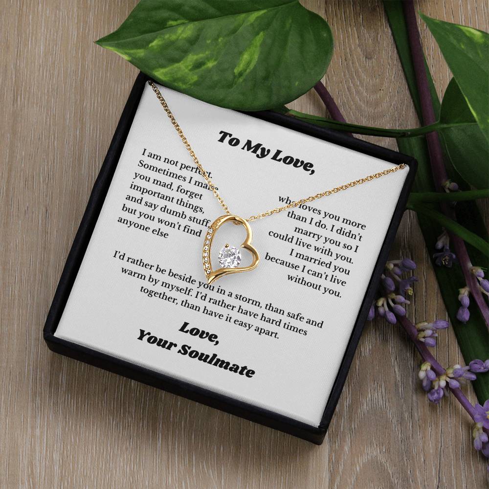 Gifts To My Love, Necklace for Wife From Husband, Anniversary Jewelry, Christmas Birthday for Her, To My Soulmate Gift, Wifey, Valentines