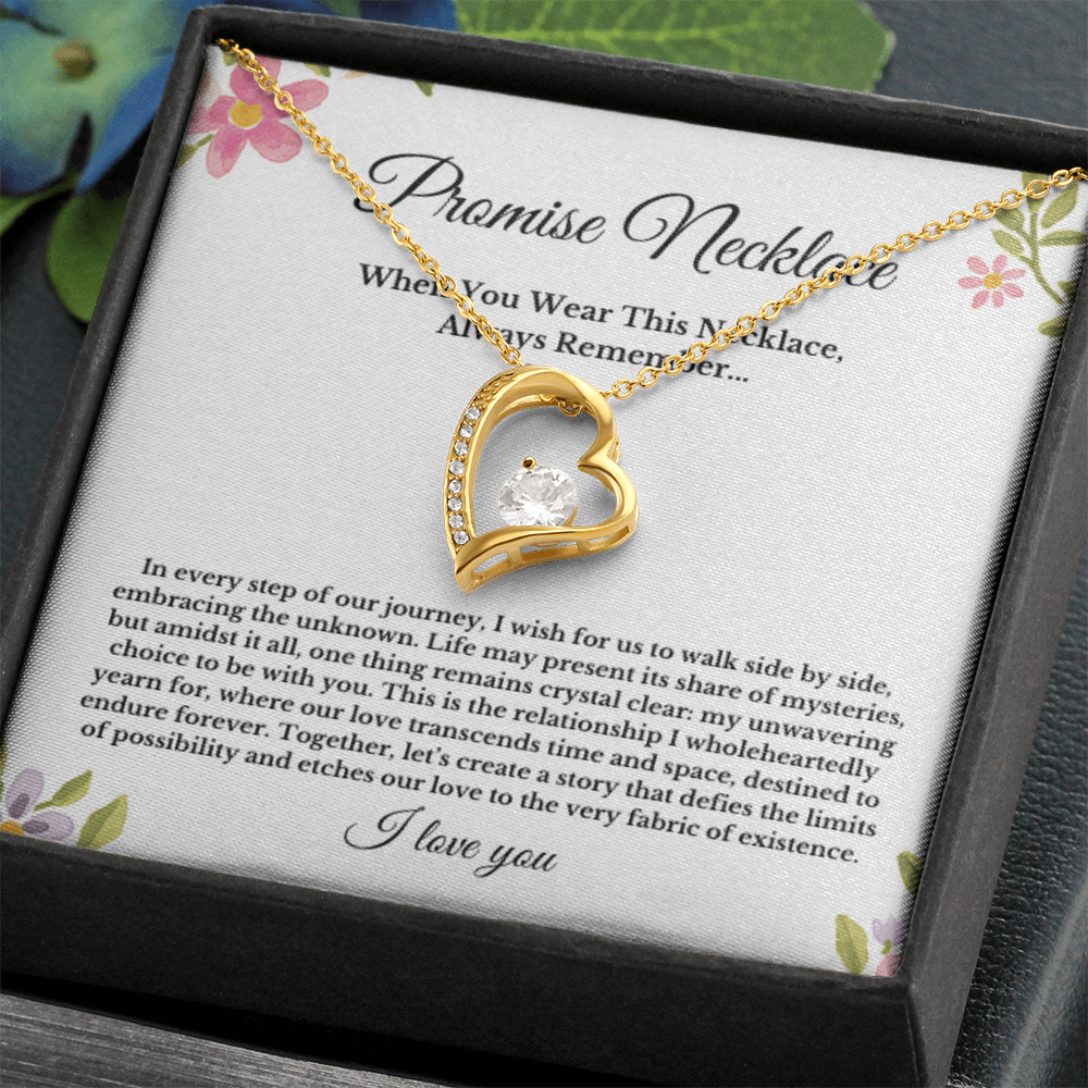 Promise Necklace, Boyfriend Girlfriend Gift, Soulmate Jewelry Heart