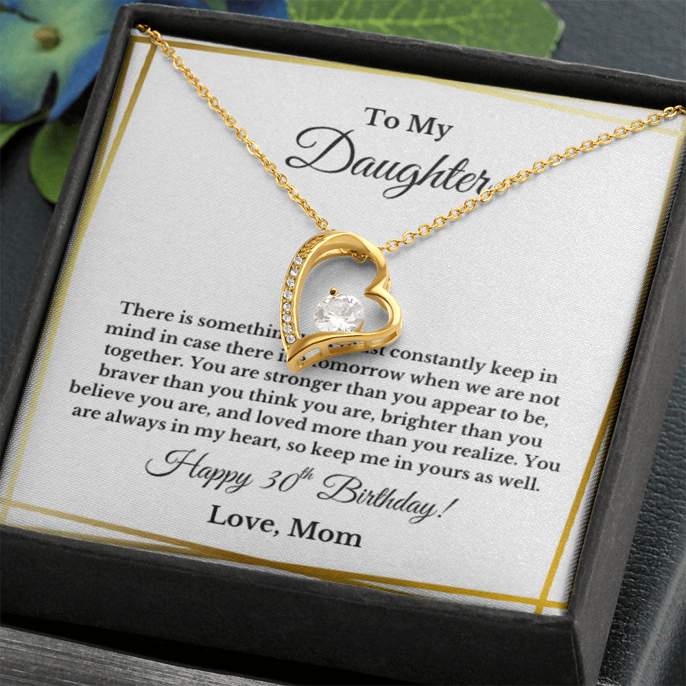 To My Daughter 30th Birthday Heart Necklace From MOM
