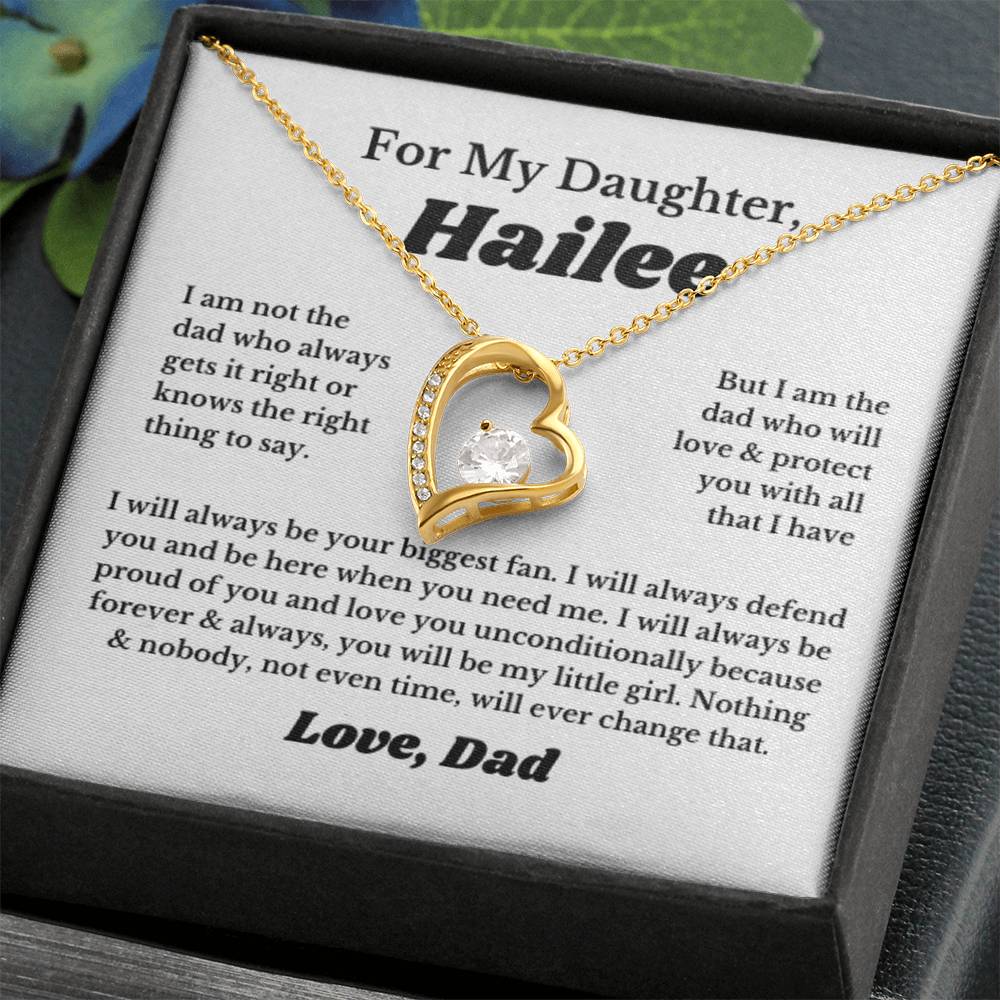 [Custom] For My Daughter Heart Necklace Gift From Dad, Daughter Gift, Father Daughter Necklace