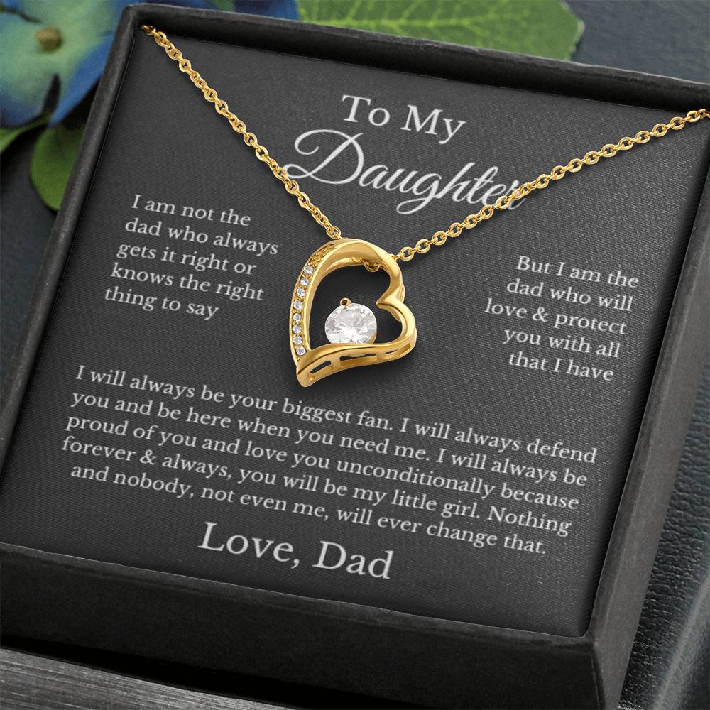 To My Daughter  Heart Necklace From Dad