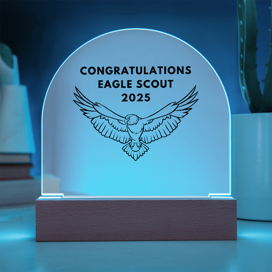 Acrylic Light Up Dome Plaque for Eagle Scout 2025 Gift
