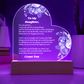 To My Daughter From Mom Dad, Luxury Plaque Gift Heart Acrylic Light Up Led , for Her Birthday, Valentines, Christmas Gift for Her, Printed Message Gift