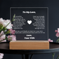 To My Love From Wife Luxury Plaque Gift , for Husband from Wife, Husband Valentines Day Gift, Message Gift