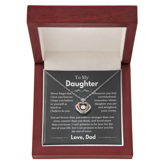 To My Daughter Crown Necklace From Dad