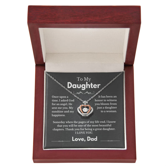 To My Daughter Crown Necklace From Dad