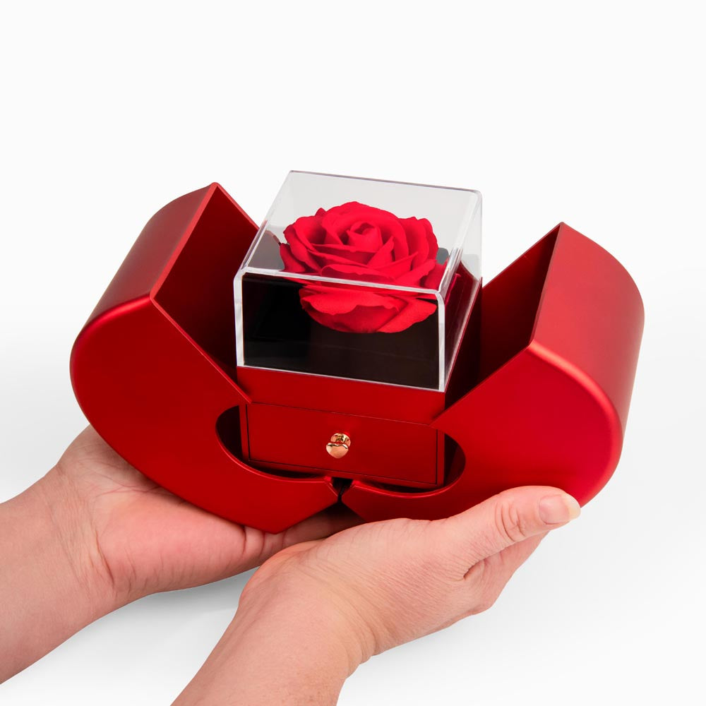 Preserved Real Red Rose Gift for Wife, Necklace for wife, Christmas appreciation gift, to my Love necklace with box, Heart Jewelry