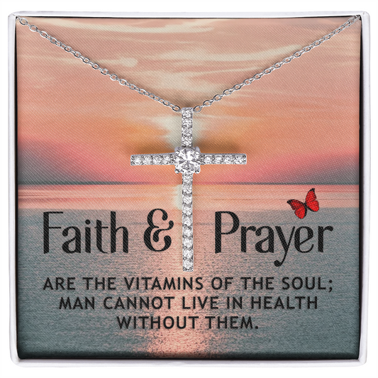Faith and prayer CZ Cross Necklace