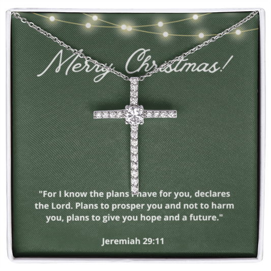 Jeremiah 29:11 Bible Scripture, Cross Necklace, Faith Christian Jewelry, Christmas Necklace