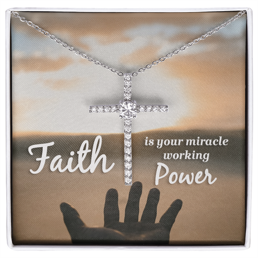 Faith Cross Necklace, Scripture Encouragement Jewelry Gift