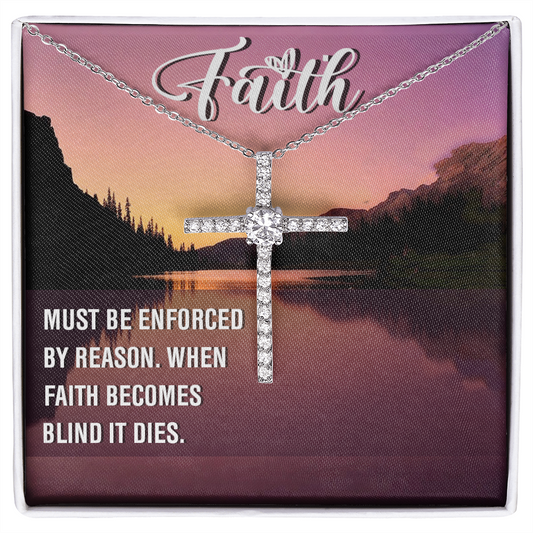 Faith Cross Necklace, Scripture Encouragement Jewelry Gift, Motivation