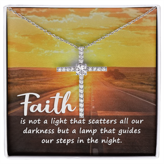 Faith is not a light, Cross Necklace, Faith can move mountains Cross Necklace, Scripture Encouragement Jewelry Gift