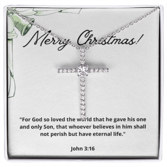 Jeremiah 29:11 Scripture, Merry Christmas, Happy Holiday Necklace, Cross Faith Jewelry