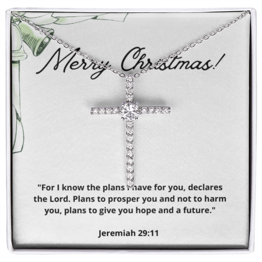 Jeremiah 29:11 Bible Scripture, Cross Necklace, Faith Christian Jewelry, Christmas Necklace
