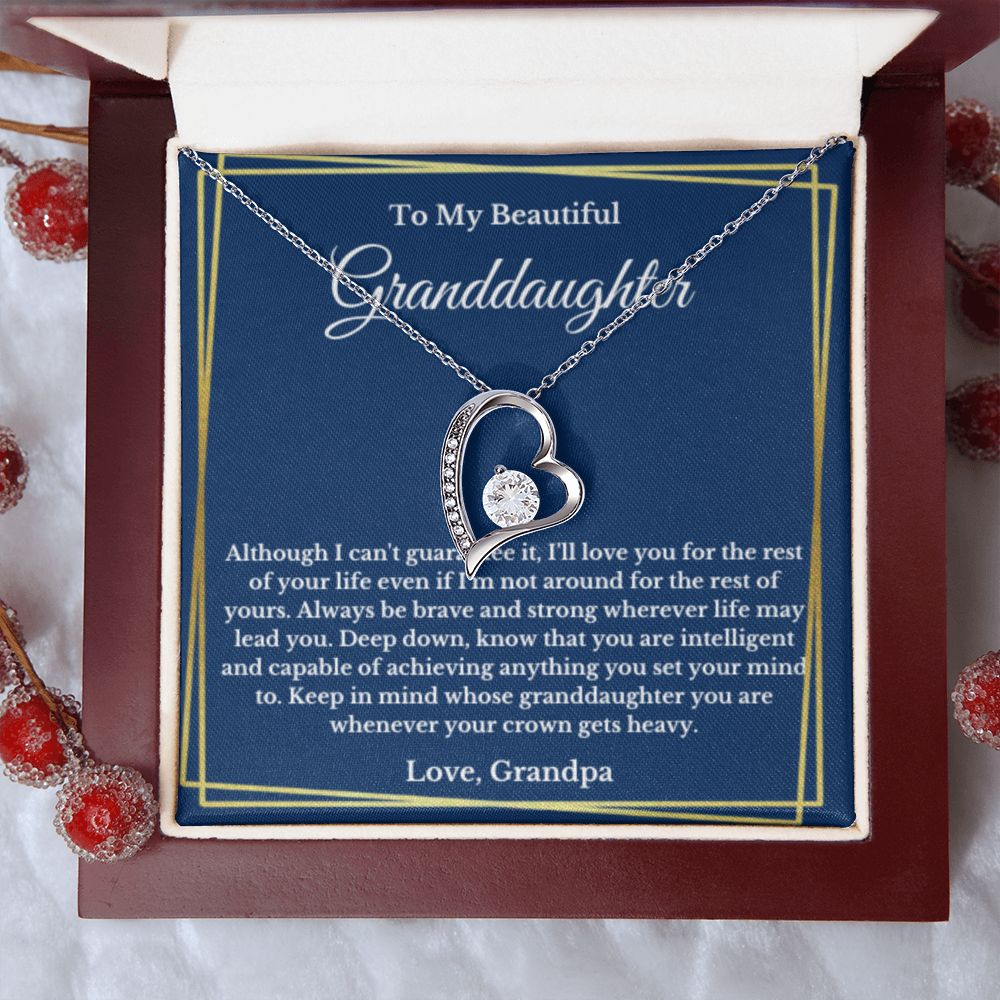 To My Beautiful Granddaughter Necklace, Granddaughter Gift from Grandpa, Birthday Graduation Gift, Christmas Gift for Her