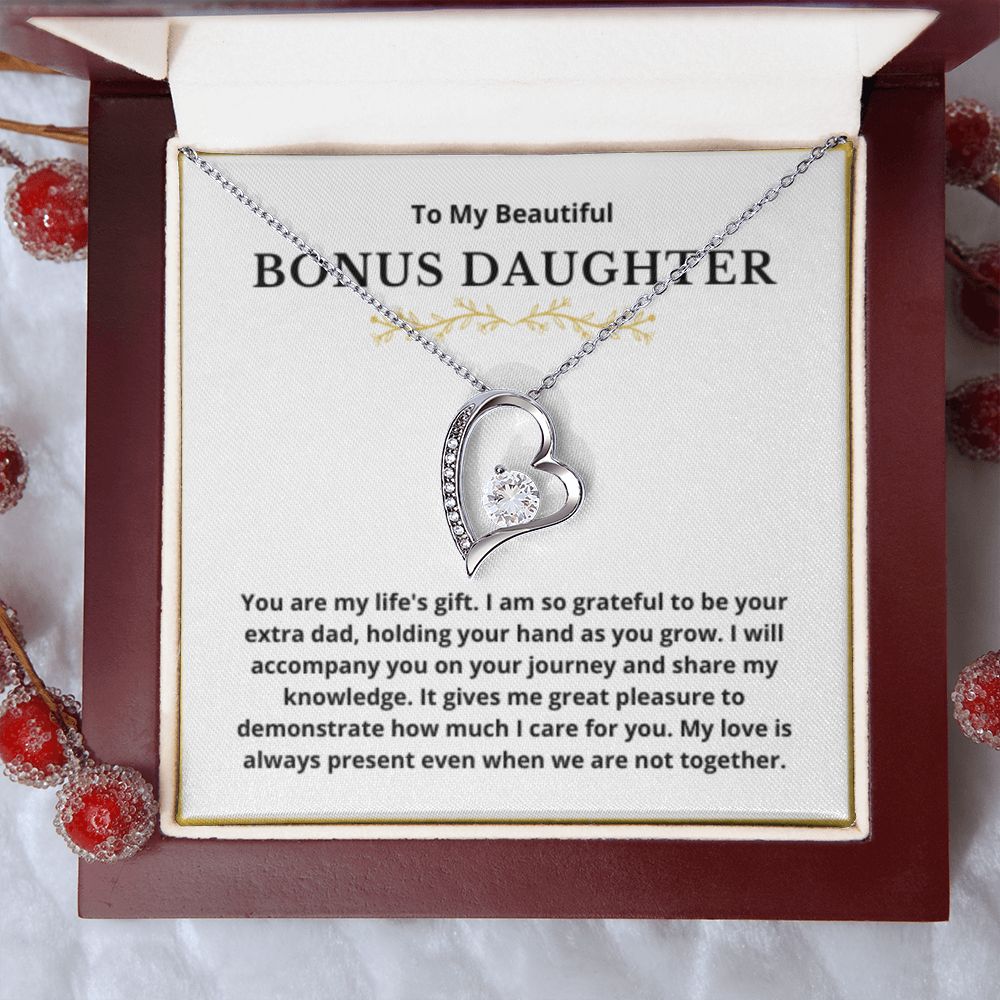 BONUS DAUGHTER gift for step daughter wedding gifts step daughter necklace gift to step daughter from bride groom stepmother BIRTHDAY gift