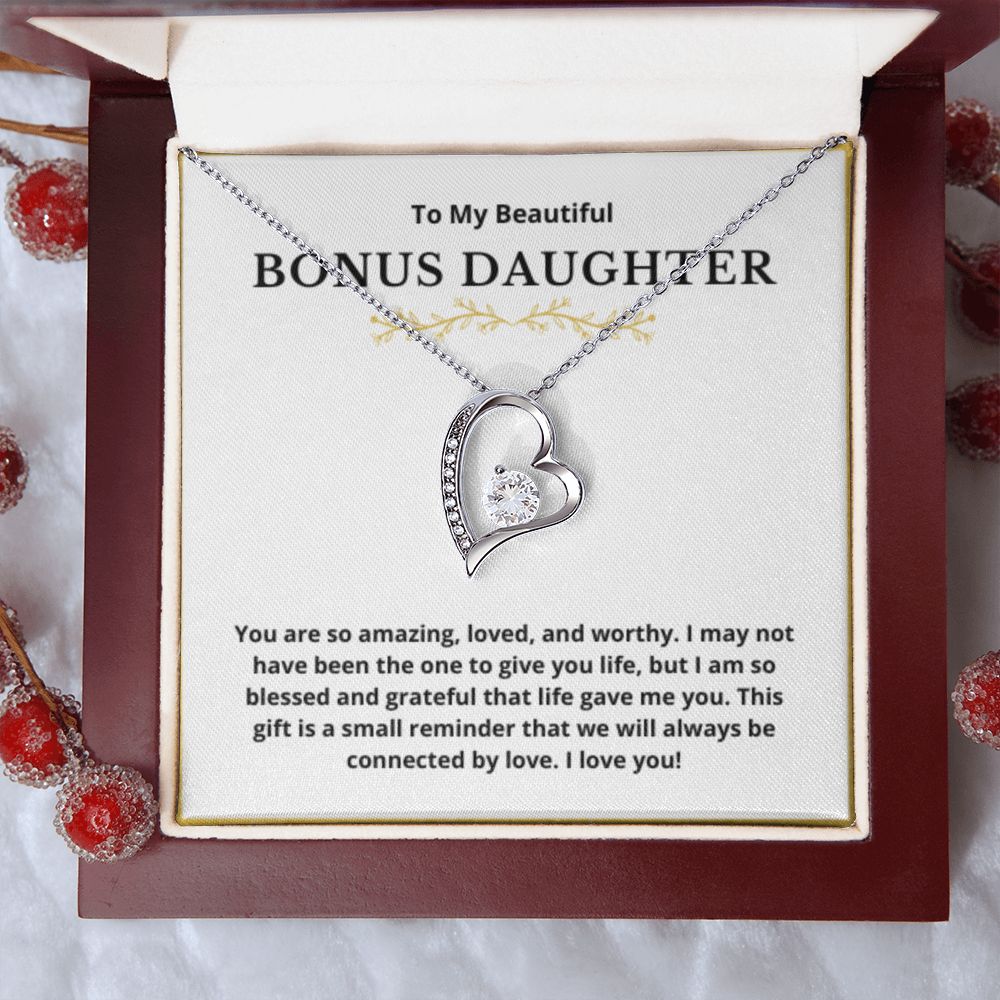 BONUS DAUGHTER gift for step daughter wedding gifts step daughter necklace gift to step daughter from bride groom stepmother BIRTHDAY gift