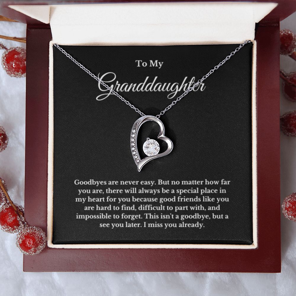 To My Granddaughter Necklace, Granddaughter Gift from Grandma, Going Away Gift, Moving Away Gift Farewell Gift, Minimalist Jewelry