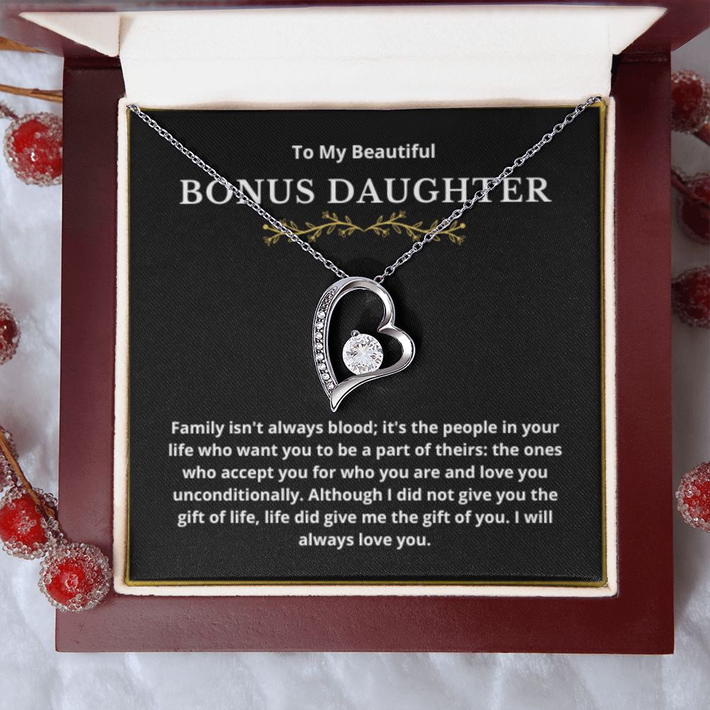 BONUS DAUGHTER gift for step daughter wedding gifts step daughter necklace gift to step daughter from bride groom stepmother BIRTHDAY gift
