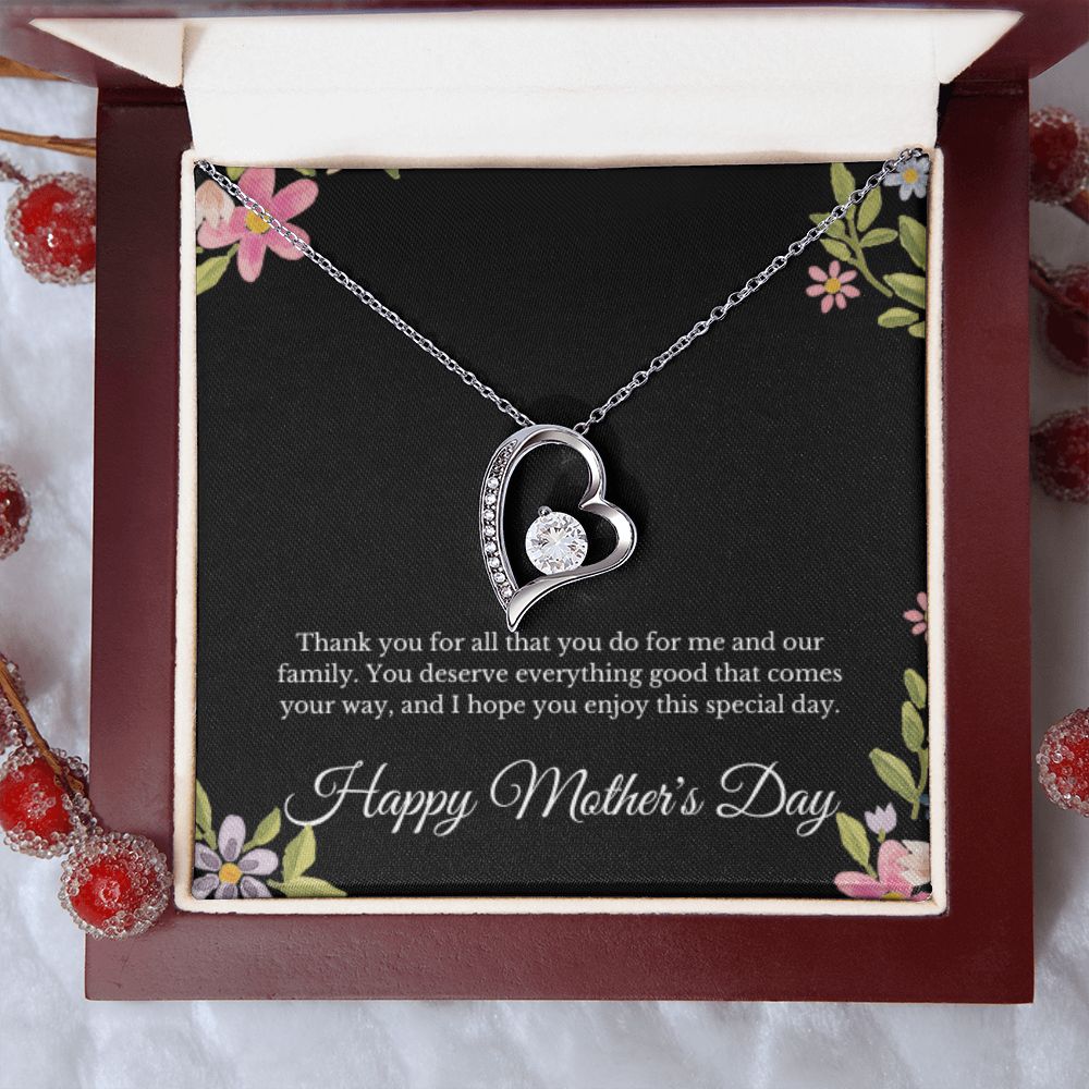 Happy Mother's Day Heart Necklace Gifts for Women Mama Necklace for Mom Mothers Handmade Jewelry Unique Jewelry Mothers Day Gift for Her