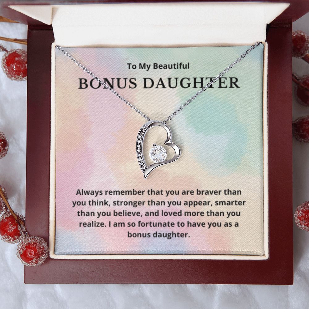 BONUS DAUGHTER gift for step daughter wedding gifts step daughter necklace gift to step daughter from bride groom stepmother BIRTHDAY gift