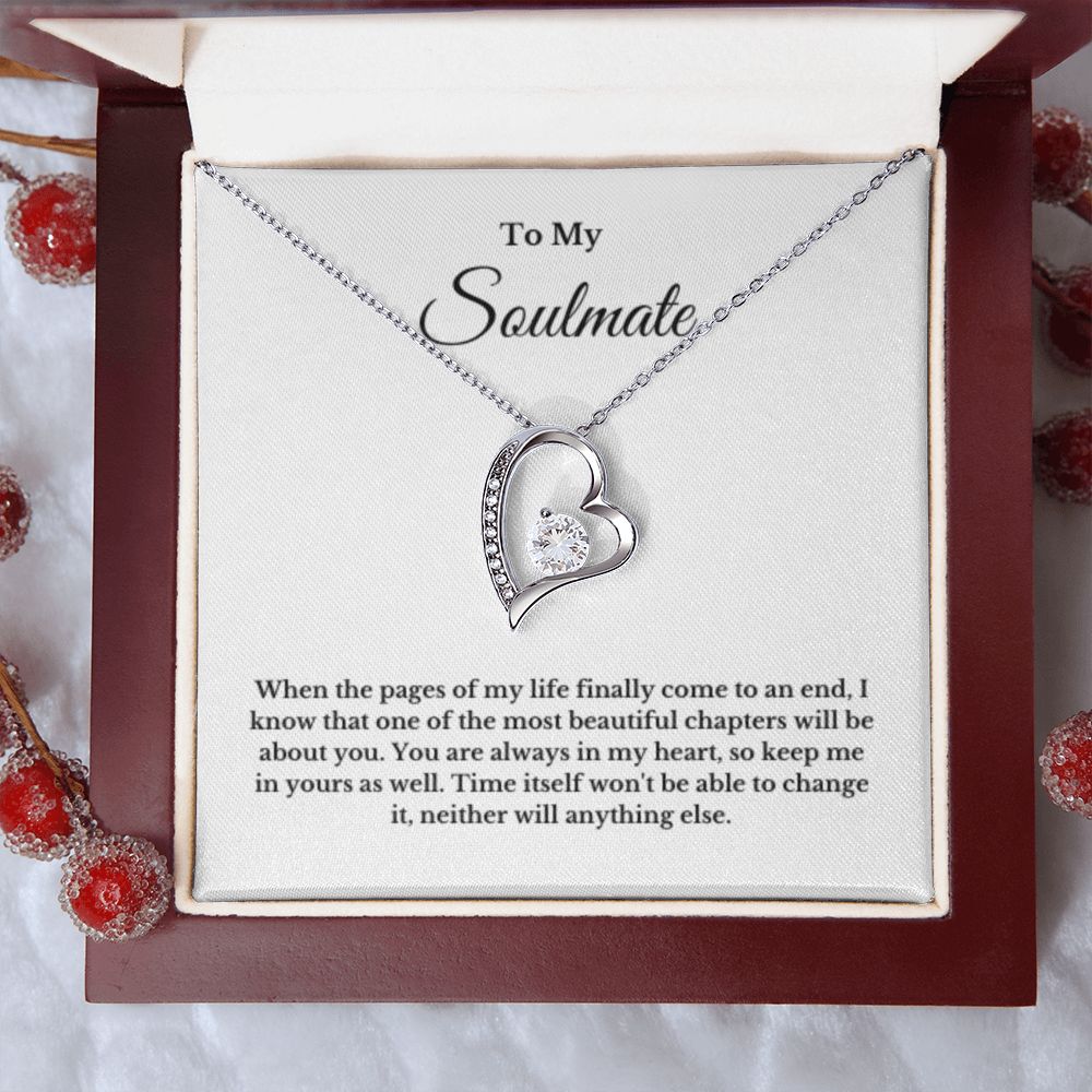 To My Soulmate Necklace, Message Card Jewelry Gift, Christmas Gift For Her, Minimalist Jewelry, Personalized Necklace, Valentines Day Jewelry
