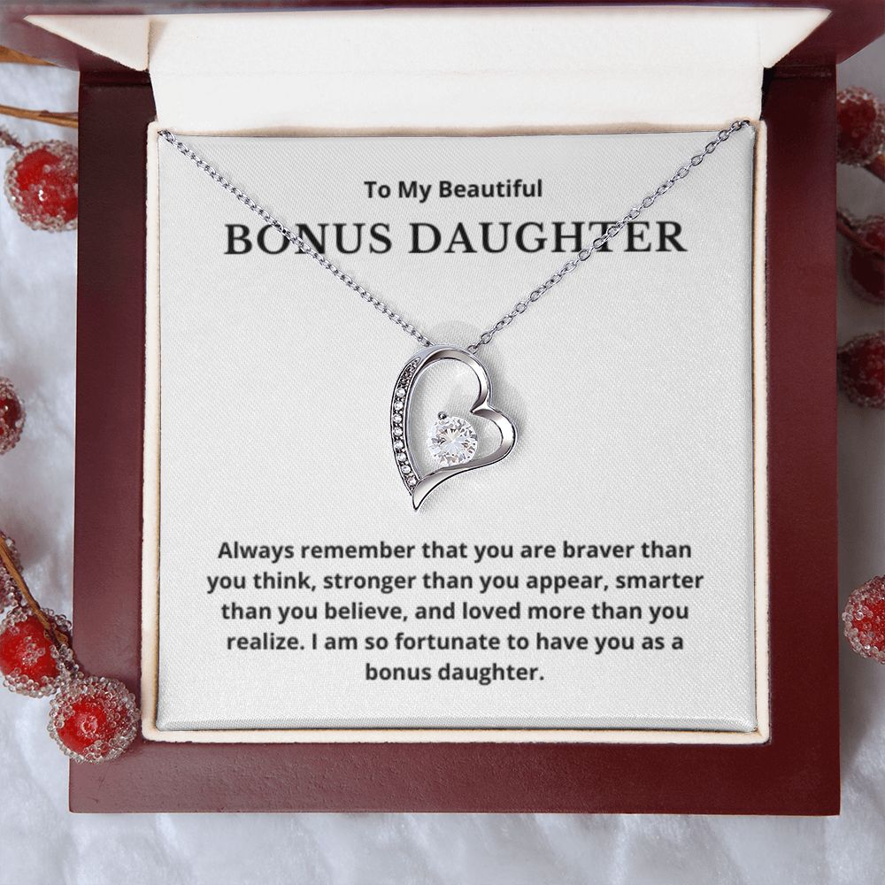 BONUS DAUGHTER gift for step daughter wedding gifts step daughter necklace gift to step daughter from bride groom stepmother BIRTHDAY gift