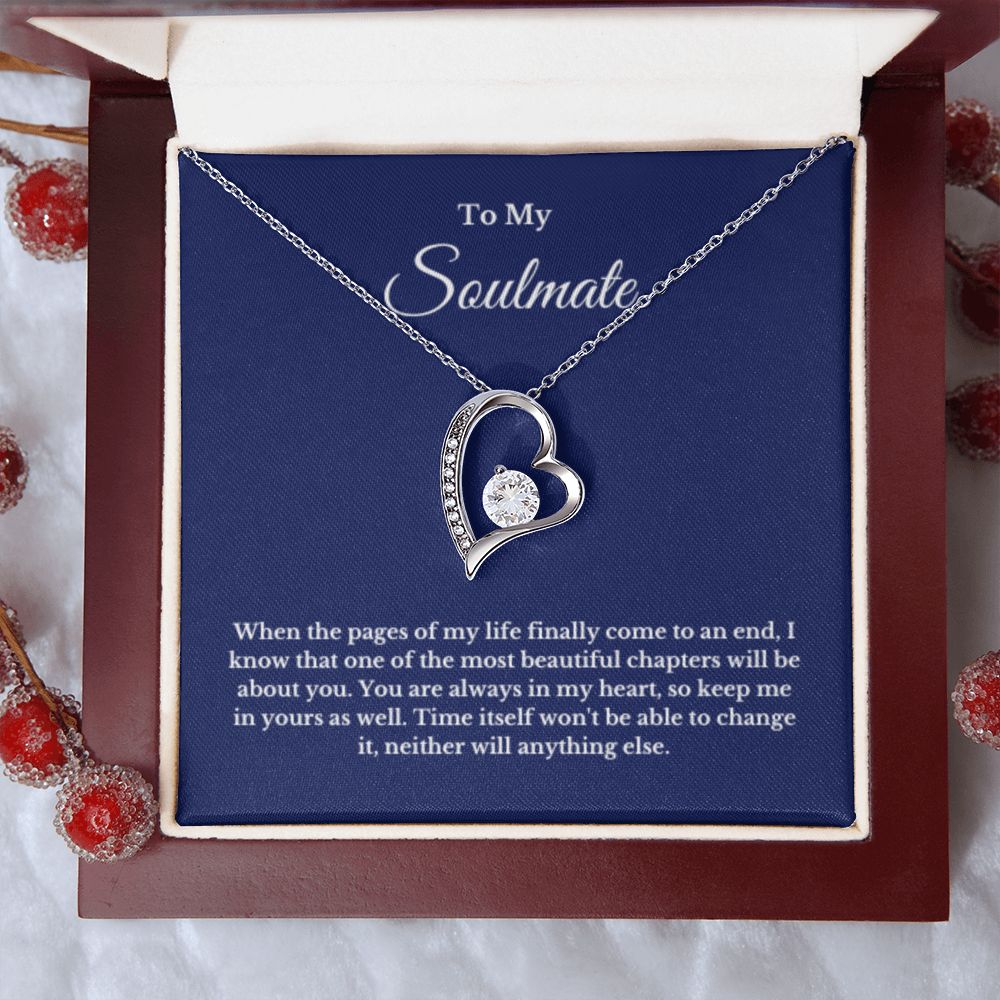To My Soulmate Necklace, Message Card Jewelry Gift, Christmas Gift For Her, Minimalist Jewelry, Personalized Necklace, Valentines Day Jewelry