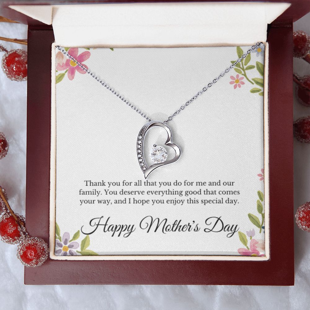 Happy Mother's Day Heart Necklace Gifts for Women Mama Necklace for Mom Mothers Handmade Jewelry Unique Jewelry Mothers Day Gift for Her