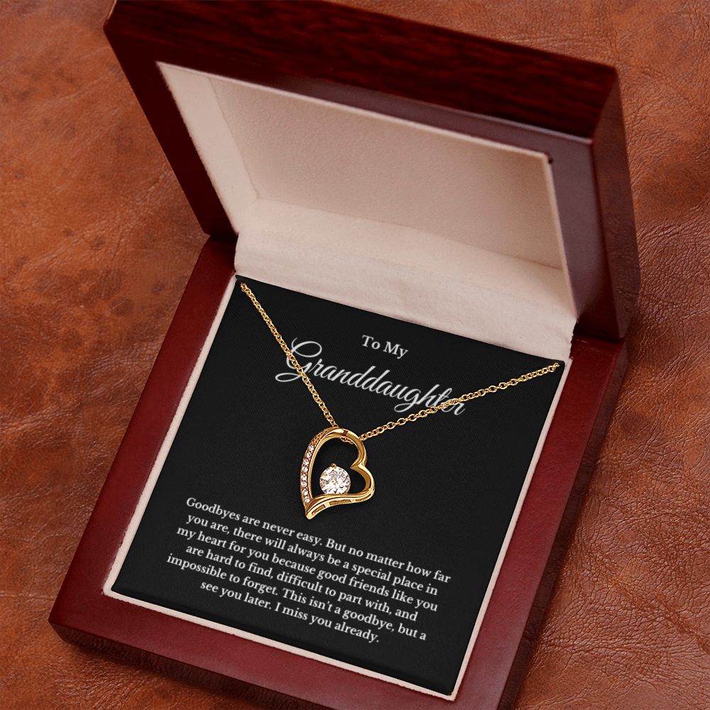 To My Granddaughter Necklace, Granddaughter Gift from Grandma, Going Away Gift, Moving Away Gift Farewell Gift, Minimalist Jewelry
