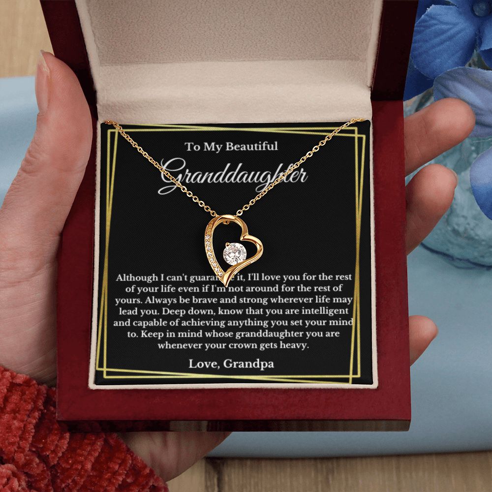 To My Granddaughter Necklace, Granddaughter Gift from Grandpa, Birthday Graduation Gift, Christmas Gift for Her