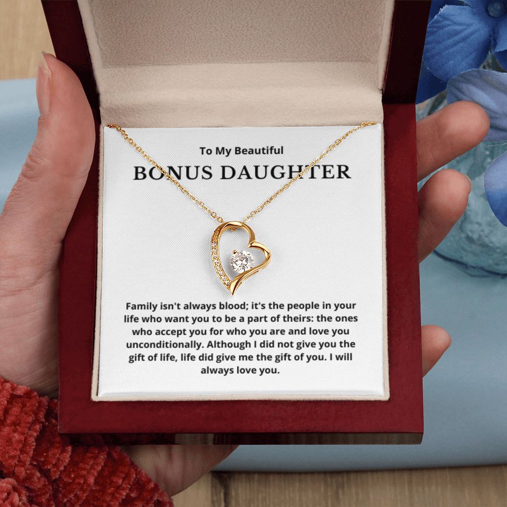 BONUS DAUGHTER gift for step daughter wedding gifts step daughter necklace gift to step daughter from bride groom stepmother BIRTHDAY gift