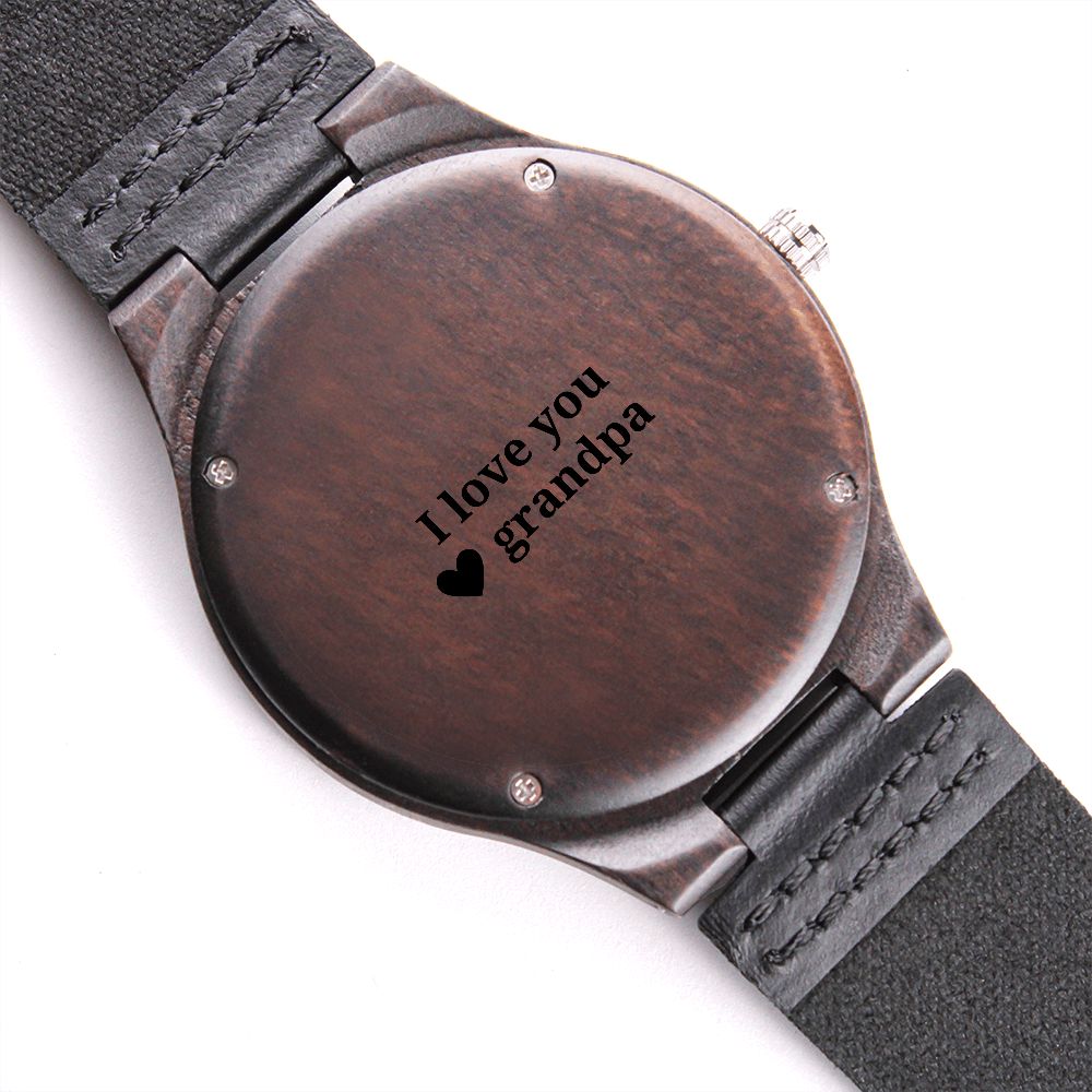 Engraved Wooden Watch, From Grandpa, To Grandchild, To Granddaughter Watch, Personalized Jewelry, To My Grandson Watch
