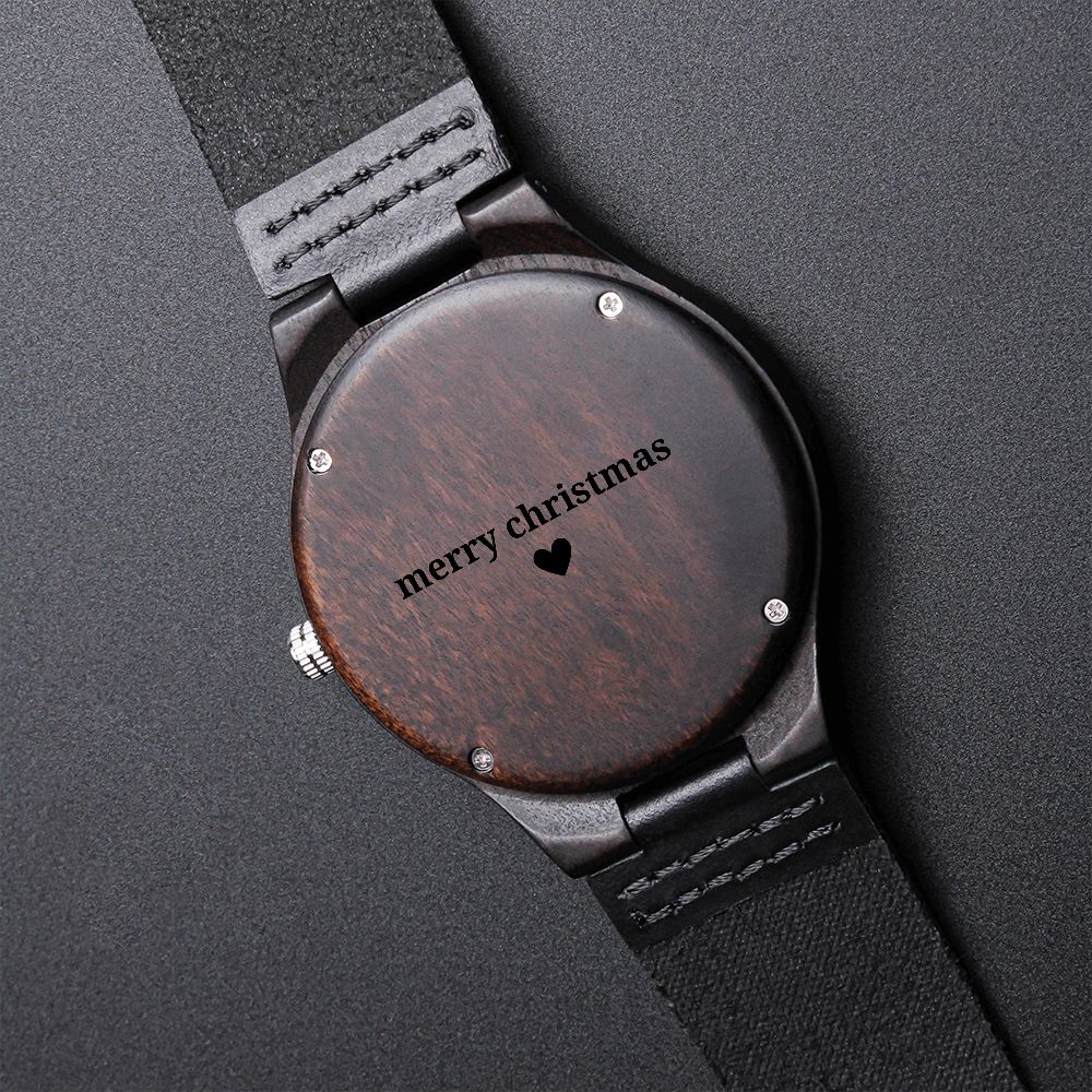 Engraved Wooden Watch, Merry Christmas, For Family, Christmas Watch Gift, Luxury Watch