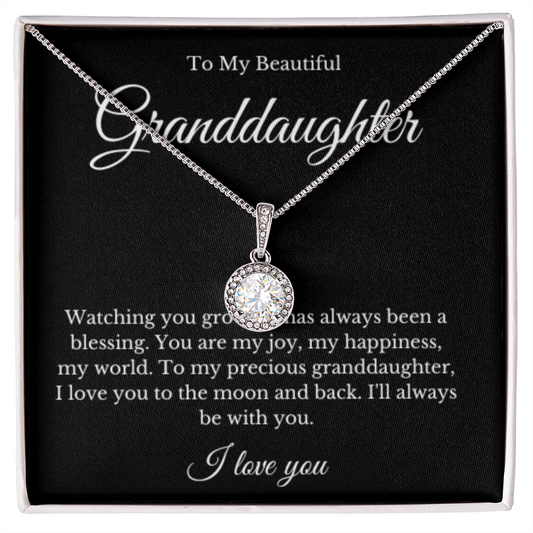 Eternal Hope, Grandparent Granddaughter Necklace, Grandfather Gift, Jewelry for Granddaughter, Message Card, Christmas Gift