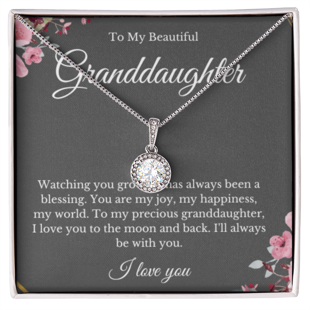 Eternal Hope, Grandparent Granddaughter Necklace, Grandfather Gift, Jewelry for Granddaughter, Message Card, Christmas Gift