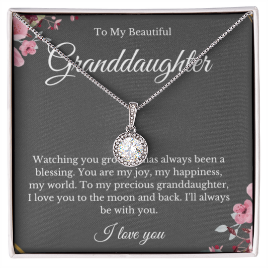 Eternal Hope, Grandparent Granddaughter Necklace, Grandfather Gift, Jewelry for Granddaughter, Message Card, Christmas Gift