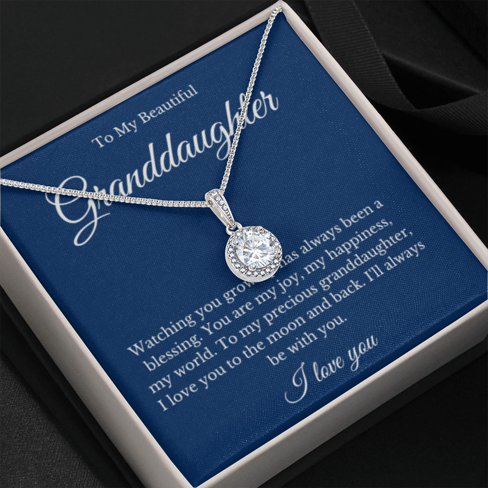 Eternal Hope, Grandparent Granddaughter Necklace, Grandfather Gift, Jewelry for Granddaughter, Message Card, Christmas Gift