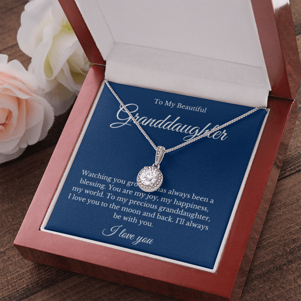 Eternal Hope, Grandparent Granddaughter Necklace, Grandfather Gift, Jewelry for Granddaughter, Message Card, Christmas Gift