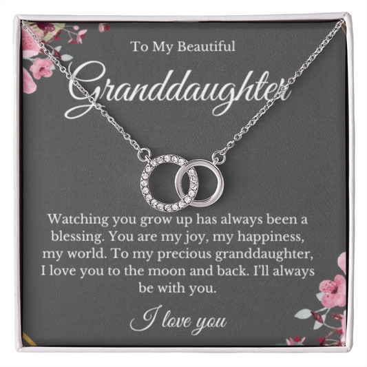 Link Jewelry, Grandparents Granddaughter Necklace, Grandchild Gift, Jewelry for Granddaughter, Message Card Necklace, Minimalist Christmas Gift
