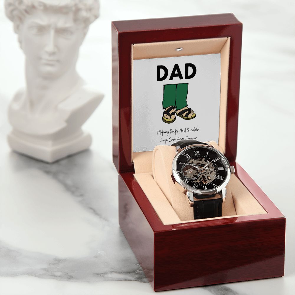 Father's Day Watch, Christmas Gift For Dad, Gift From Daughter, From Son, Message Card Watch, Openwork Watch, To My Dad Gift, Wrist Watch Gift