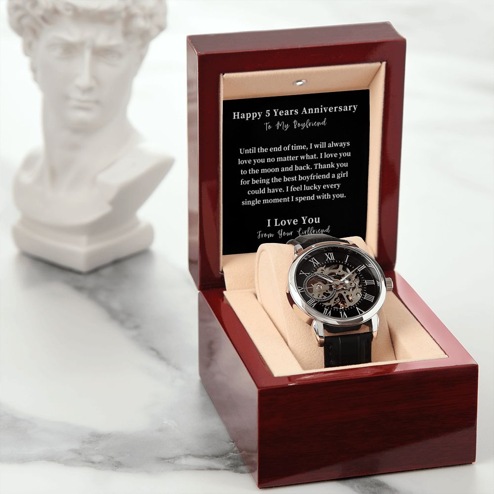 Openwork Watch Gift For Him, Christmas Gift, Luxury Watch, Personalized Message Gift
