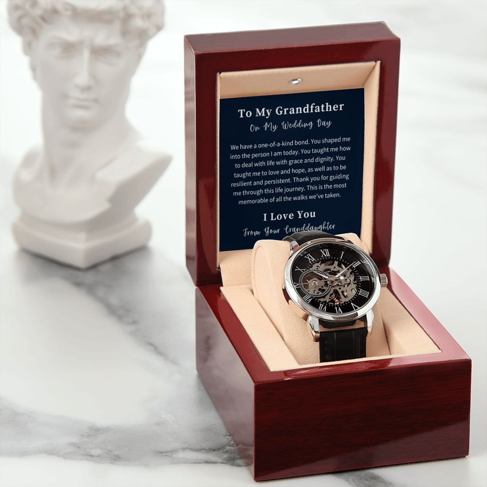 Openwork Watch Gift For Him, Christmas Gift, Luxury Watch, Personalized Message Gift