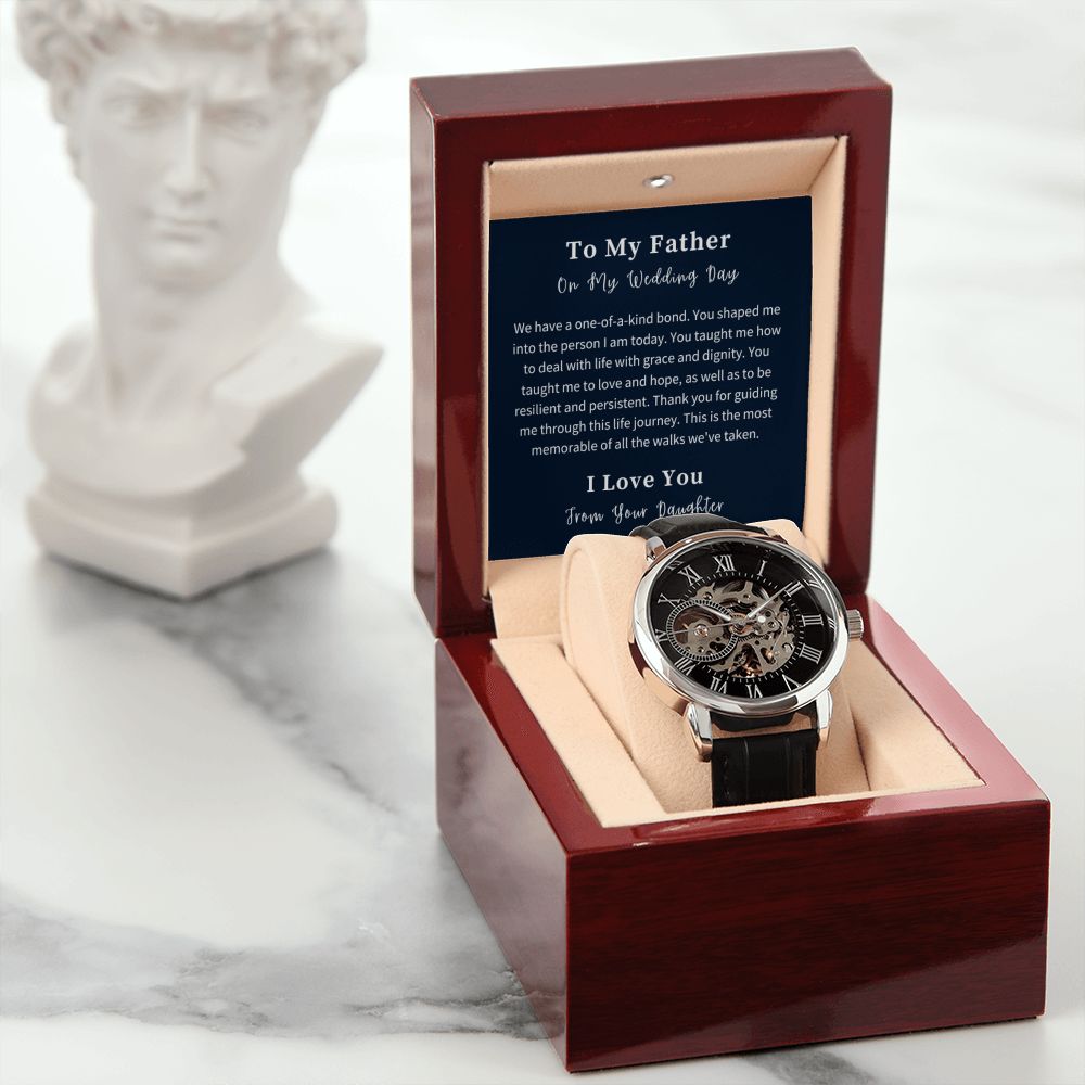 Openwork Watch Gift For Him, Christmas Gift, Luxury Watch, Personalized Message Gift