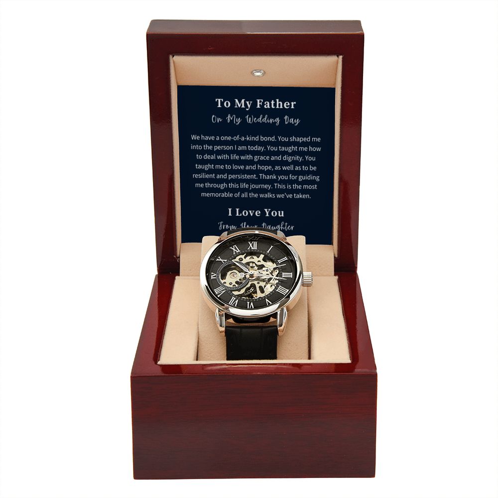 Openwork Watch Gift For Him, Christmas Gift, Luxury Watch, Personalized Message Gift