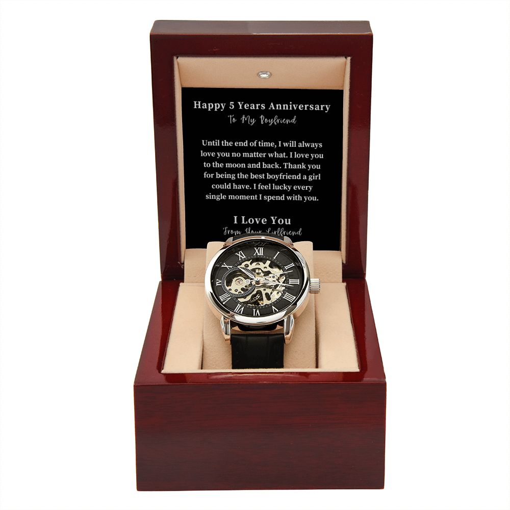 Openwork Watch Gift For Him, Christmas Gift, Luxury Watch, Personalized Message Gift