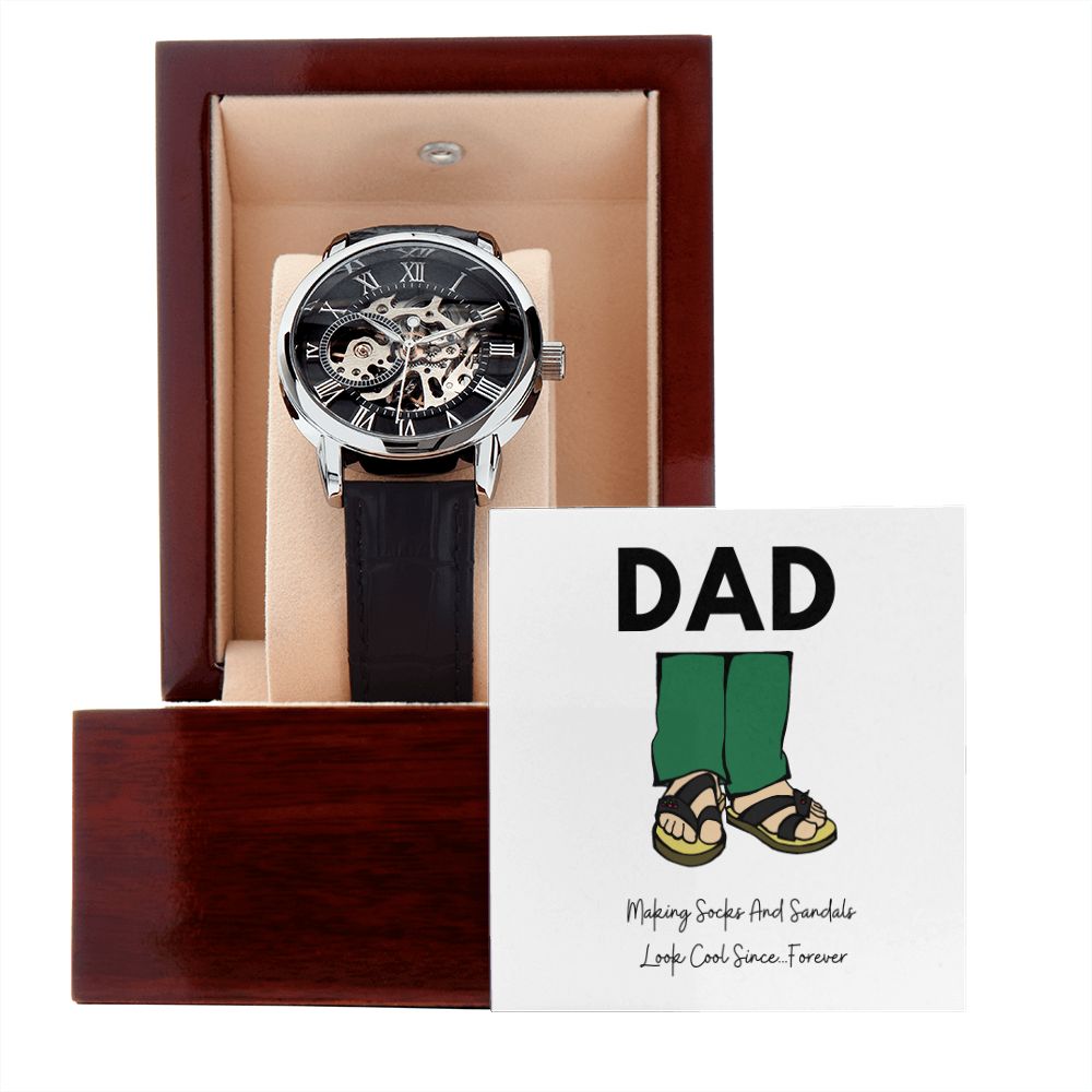 Father's Day Watch, Christmas Gift For Dad, Gift From Daughter, From Son, Message Card Watch, Openwork Watch, To My Dad Gift, Wrist Watch Gift
