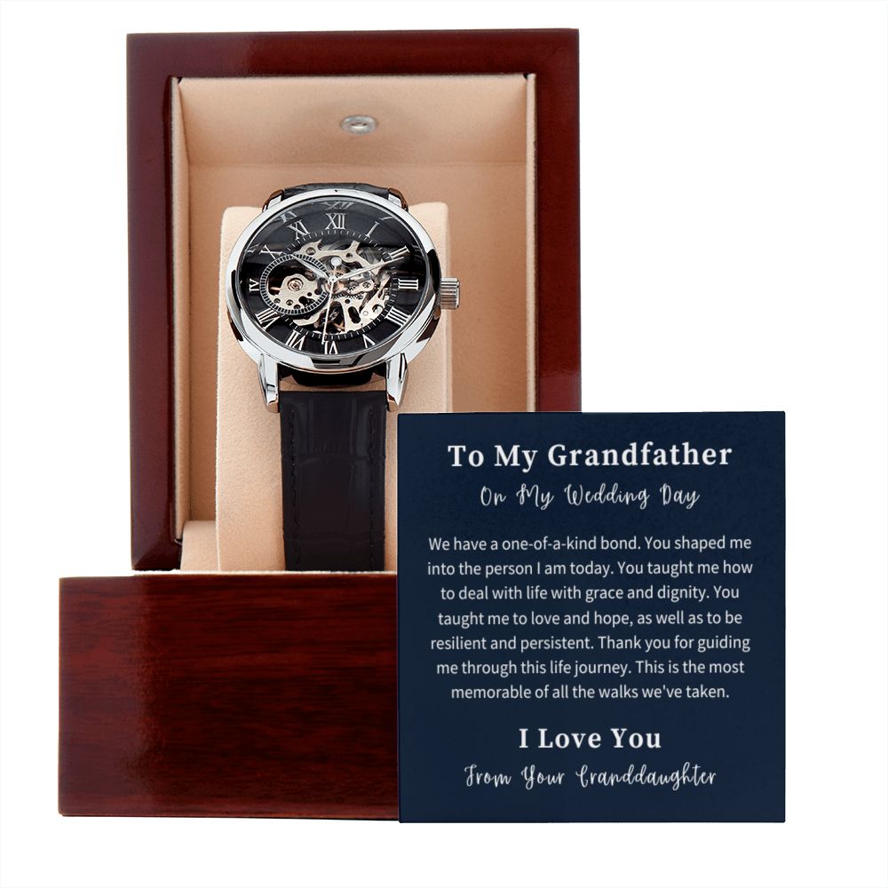 Openwork Watch Gift For Him, Christmas Gift, Luxury Watch, Personalized Message Gift